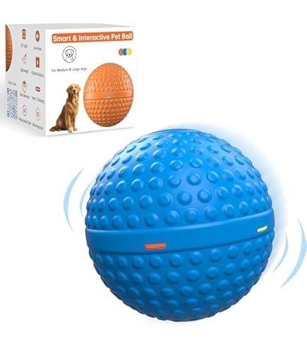 SNOYWEN Interactive Dog Toys, Automatic Moving Bouncing Rolling Ball, Food-Grade Rubber Material IPX7 Waterproof Ball for Medium, Large Dogs, 850mAh Battery Large Capacity, Type-C Rechargeable