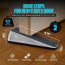 3 x RIZZZ Heavy Duty Door Stoppers Wedge  2 Pack Premium Quality Door Stop Zinc Alloy Wedge with Non-Slip Rubber for Bottom of Heavy Doors Work on Wood, Tile, Carpet
