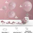 Pink Balloons, 113Pcs Different Sizes Boho Blush Pink Balloon Arch Garland Kit 18/12/10/5 Inch, Dusty Retro Vintage Rose Latex Helium Balloon for Birthday Boho Baby Shower Wedding Party Decorations