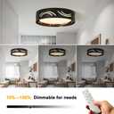 foucasal Modern LED Flush Mount Ceiling Light with Night Light Black 13", 12.79inch Arc Pattern