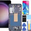 Only for US Version AMOLED for Samsung Galaxy S23 5G Screen Replacement with Frame for Samsung S23 SM-S911u S911a S911w LCD Display digitizer Touch Screen Assembly with Tools Black
