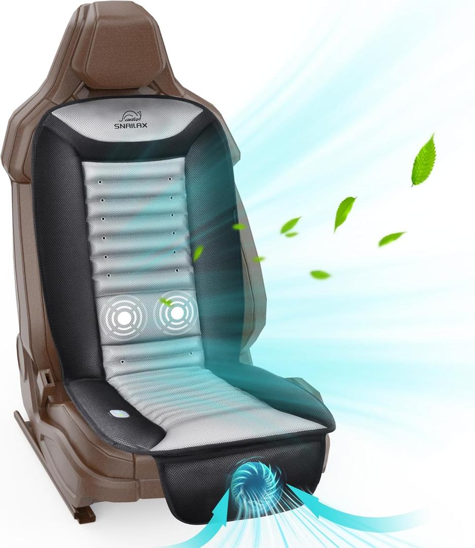 Snailax Cooling Seat Covers for Car, Ventilated Car Seat Cushion,Cooler Pad with 2 Cooling Air Speeds,Universal Fit for SUV Truck,Home and Office, AL-252(US)