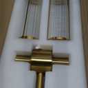 Gold Wall Sconce, Bathroom Light Fixtures with Threaded Glass Indoor Wall Sconces, Modern Sconce Wall Lighting Up and Down Vanity Lights Fixtures for Bathroom Mirror, Hallway, Living Room