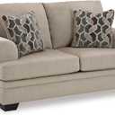Signature Design by Ashley Stonemeade Casual Loveseat with 2 Toss Pillows, Light Brown