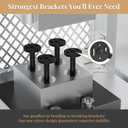 8pcs Wall Shelf Brackets Heavy Duty Floating Shelf Bracket Hidden, Invisible Black Shelving Brackets Decorative Floating Shelf Hardware Heavy Duty, Metal Shelf Support Bracket (6 inch--8pcs)