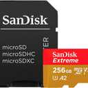 SanDisk 256GB Extreme microSDXC UHS-I Memory Card with Adapter - Up to 160MB/s, C10, U3, V30, 4K, A2, Micro SD - SDSQXA1-256G-GN6MA