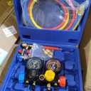 Orion Motor Tech AC Vacuum Pump and Gauge Set, 1/3 hp 4.5 cfm Vacuum Pump Manifold Gauge Kit with Leak Detector 4 Hoses & Accessories for R134a R22 R410a, A/C Vacuum Pump Kit for Auto HVAC Systems