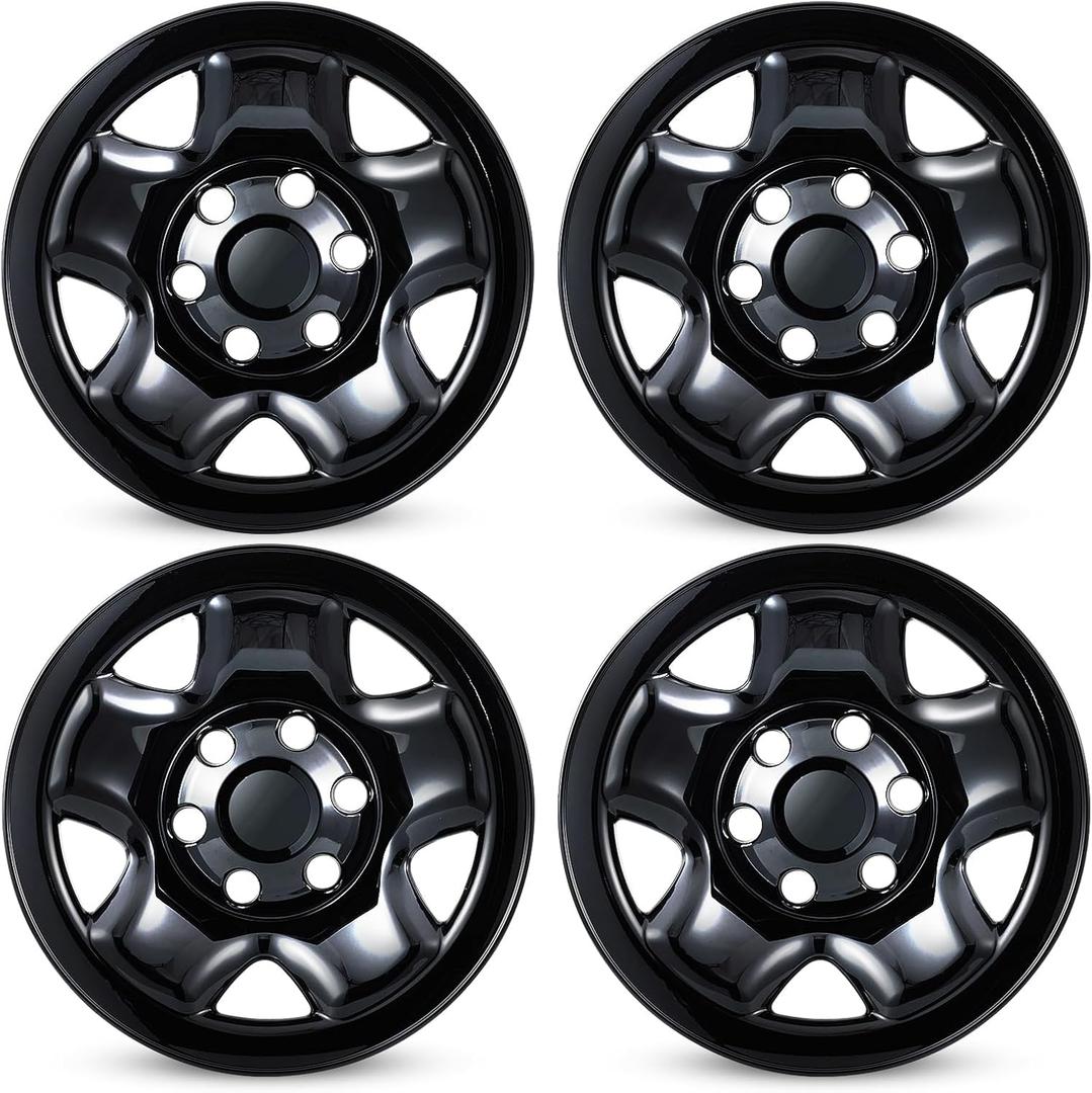 Wheel Skins Compatible with Toyota Tacoma 2005-2023 16 inch Wheel Covers Set of 4 Packs (Glossy Black)