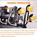 GASHER 15PCS Brass Pipe Fitting, Hex Bushing, Reducer Adapter, Reducing Hex Nipple 3/8 Inch NPT x 1/4 Inch NPT