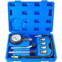 8PCS Compression Tester Kit | Petrol Gas Engine 0-300 PSI, Automotive Engine Testing Tool with Adapters, Cylinder Pressure Gauge for Car, Truck, Motorcycle, Blue Case