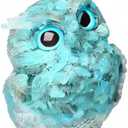 LAIDANLA Turquoise 2.4" Owl Statue Natural Healing Crystal Cute Owl Animal Figurine Pocket Sculpture Reiki Spiritual Energy Gemstone Home Office Room Desk Decor Gifts for Women Men