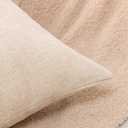 Pack of 2, Decorative Linen Soild Throw Pillow Covers Soft Accent Cushion Case Farmhouse Neutral Pillowcase for Couch Sofa Bedroom Living Room Home Decor 18 x 18 Inch Natural Beige