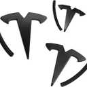 Emblem Accessories for Tesla Model 3 Logo Sticker 2017-2024 Model 3 Decals(3PCS) (3-Matte Black)