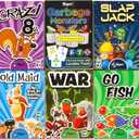 Regal Games Card Games for Kids - Go Fish, Crazy 8's, Old Maid, Slap Jack, Garbage Monster, War - Simple & Fun Classic Family Table Games (6 Set) (Original 6 Pack)