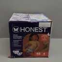 The Honest Company Comfort Dry Disposable Overnight Diapers for Sensitive Skin, Hypoallergenic, Baby Cozy Cloud and Star Signs Design Club Box Size 4 (2237 lbs) 48 Count