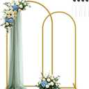 Metal Arch Backdrop Stand, Set of 2 (7.2ft/6ft), Gold Wedding Arch Stand, Balloon Arched Backdrop for Wedding, Baby Shower, Birthday Party, Photography, Garden Floral, Ceremony Decor