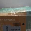 DUMOS Bar Stools Set of 4, 24 inch Counter Height Bar Stools, Upholstered Modern Kitchen Barstools with Metal Base, PU Leather Saddle Stools for Kitchen Island, Black