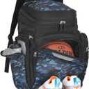 Goloni Basketball Backpack,Large Sports Bag with Ball Compartment & Shoe Compartment for Basketball, Soccer, Volleyball,Gym (Lake Camo)