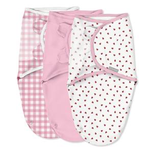 SwaddleMe by Ingenuity Original Swaddle, 100% Cotton, Improves Sleep & Calms Startle Reflex, 0-3 Months, 1.0 TOG, 3-Pack, Baby Swaddle Blanket - Lady Bug Picnic