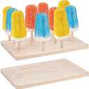 PH PandaHall 2pcs Wood Cakesicle Stand Display 16 Holes Cake Pop Stand Rectangle Cake Pop Holder Stand Wooden Dessert Sticks Display for Ice Cream Cakepop Wedding Birthday Party Showcase, Hole:10x2mm