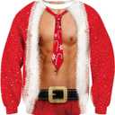 RAISEVERN Ugly Christmas Sweatshirts for Men Women Funny Pullover Sweaters for Xmas Holiday (L)