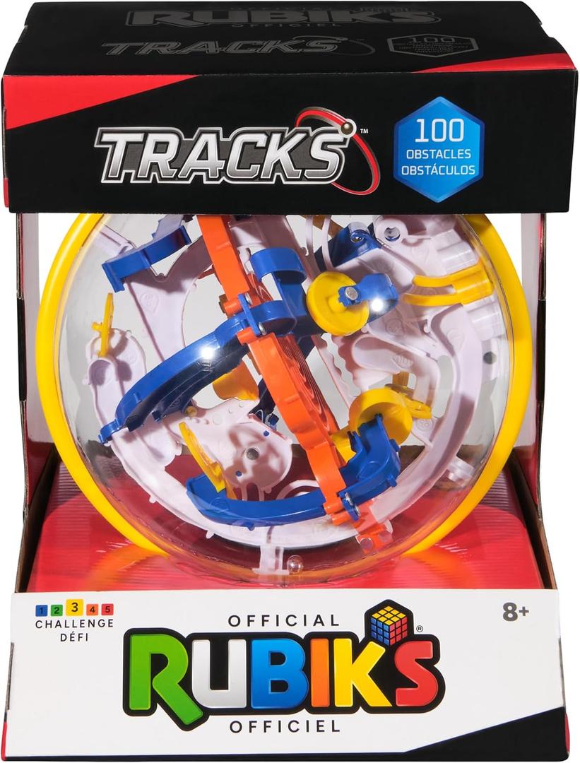 Rubiks Cube, Rubiks Tracks 100 3D Gravity Maze & 3D Puzzle Game with 100 Obstacles, STEM Toy Problem-Solving Brain Teaser, Fidget Toy, Sensory Puzzle for Adults, Teens, Kids, for Ages 8 & Up