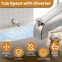 Dreyoo Tub Spout (Universal Fits 1/2" Copper Pipe, 1/2" IPS and 3/4" IPS), Bathroom Bathtub Faucet with Adapters and Hex Wrench(Brushed Nickel,Simple)