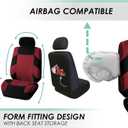 FH Group Full Set Travel Master Car Seat Covers, Airbag and Split Rear Car Seat Cover Universal Fit Interior Accessories for Cars Trucks SUV, Automotive Seat Covers, Burgundy