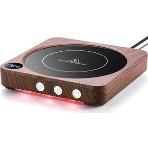 Mug Warmer - 36W Coffee Mug Warmer for Desk with Temperature Display, 2-12Hrs Auto Shut Off, Smart Candle Warmer - Ideal Coffee Gifts Accessories Keep Beverages Coffee Warmer (Wood) (Wood)