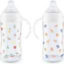 2 x NUK Learner Cup, 8+ Months, Fun Fruits and Animals, Collection, 10 Oz, Pack of 2, BPA-Free, Soft Spout, Spill Proof Sippy Cup