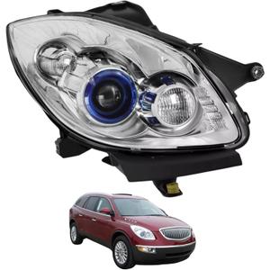 munirater Headlight HID Headlamp Assembly Right Side Replacement for 2008-2012 Enclave w/o AFS DRL
