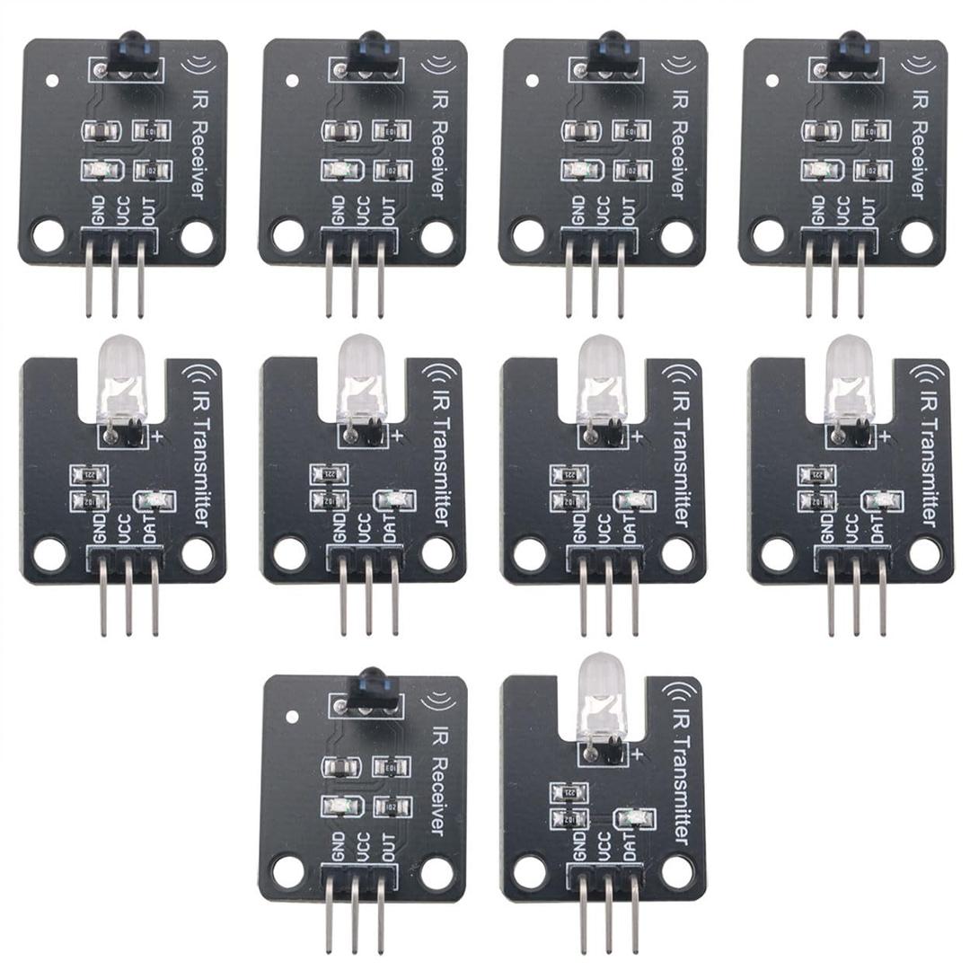 10PCS Black Digital 38khz Ir Receiver Ir Transmitter Sensor Module Kit Transmitter Sensor Module Kit for Electronic Building Block