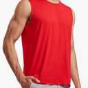 Men's Workout Sleeveless Shirt Quick Dry Stretchy Swim T-Shirts Athletic Gym Running Beach Tank Top, M