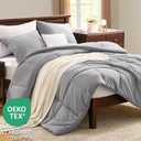 CozyLux Full Size Comforter Sets - Grey Comforter Full Size, 3 Pieces Box Stitched Bed Set for All Seasons, Soft Lightweight Bedding Sets with 1 Down Alternative Comforter and 2 Pillow Shams