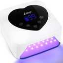 Nail Lamp,Cordless UV Led Nail Lamp 72W Rechargeable Nail Dryer with 5 Timer Setting,Professional Nail Light with Cute Heart Shape Large LCD Display (White)