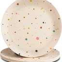 Nook Theory 4 Pack Reusable Bamboo Plates - Non-Toxic Toddler and Kids Plate, Dishwasher Safe, Not Microwavable Dinnerware (Pop 10")