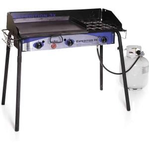 Camp Chef Expedition Three-Burner Stove - Portable Camping Cook Stove for Outdoor Cooking - Comes with Fry Griddle - 14" Accessory Compatible - 608 Sq In Cooking Space