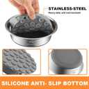 2-in-1 Metal Dog Bowl with Slow Feeder Insert, Stainless Steel Dog Bowls Food Grade 304, Water Food Bowl with Anti-Slip Silicone Base for Small, Medium, Large Dogs