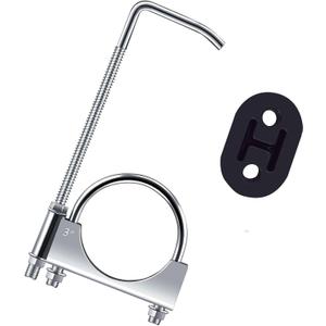 1PC. Exhaust Hangers, 3"Exhaust Clamp with Hanger Rear, 304 Stainless Steels Muffler Hanger, Universal Rubber Exhaust Hangers for Car Truck Exhaust Pipe (1Pcs 3 Inch)