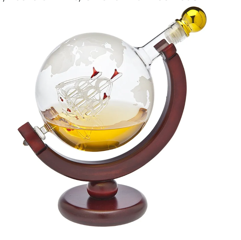 Godinger Whiskey Decanter Globe - for Liquor, Scotch, Bourbon, Vodka or Wine, Gifts for Men Dad - 850ml