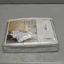 Duvet Cover Set 3 pcs(1 Duvet Cover+2 Pillowcases) 100% Cotton Sateen Woven Hidden Zipper Closure (White Beige, King)
