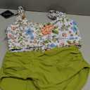 ZAFUL Women's High Waisted Tankini Swimsuit Scoop Neck Ruched Bikini Set Sporty 2 Piece Bathing Suit (Green Onion, S)