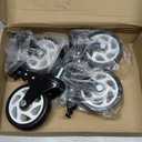 4 inch Stem Caster Wheels, 1/2" -13 x 1 Threaded Stem Casters Set of 4(Stem Diameter 1/2", Length 1"), Swivel Heavy Duty Dual Locking Caster, No Noise Industrial Castor Wheels for Cart, Furniture