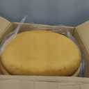 Round Ottoman with Storage, Yellow Velvet, Set of 2, 14.75"x14.75"x17.75" and 12.6"x12.6"x14.17"