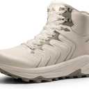 NORTIV 8 Women's Hiking Boots Waterproof with Arch Support Sneakers Walking Outdoor Comfortable Lightweight Boot Echo Mid, Size 8.5, Khaki, NWUMHB2502