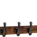 Homode Over The Door Hooks Heavy Duty, Wood Over Door Hanger Hook with Coat Hooks for Hanging Towels, Clothes, Hats, Bags - Rustic Brown Black