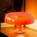Orange Mushroom Lamp for Bedroom  Dimmable Vintage Mushroom Lamps Power 5W with 3 Lighting Colors & 10 Brightness  ABS + PVC Build, USB Powered, Bulb Included | Retro Lamp for Reading Room & Office