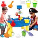 BELLOCHIDDO Water Table for Toddlers 13  Ship Beach Toy Boat for Toddler, Summer Toys Kids Water Play Table & Sandbox, Water Toy Accessories for Boys Girls