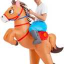 KOOY Inflatable Horse Costume Adult Blow Up Riding Cowboy Cowgirl Costume Funny Ride On Horse Suit for Men Women Halloween, L
