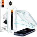 Spigen AluminaCore Tempered Glass Screen Protector [Glas.tR EZ Fit] designed for iPhone 17 Pro | iPhone 17 | iPhone 16 Pro [2 Pack] 9H+ Hardness, Aluminum-Enhanced Durability